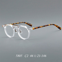 Lunettes de vue unisexes à monture ronde en acétate, avec verres optiques en plastique transparent pour adultes