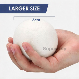 Boules de séchage en laine avec logo personnalisé, adoucissant textile écologique, réduit les plis des vêtements, boules de séchage biodégradables, boules de séchage naturelles - Product Image 2