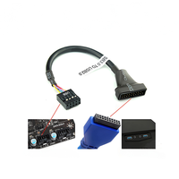 Kabel Adaptor USB 3.0 USB 2.0 20-Pin Male 9-Pin Female Bahan PVC 15cm Konduktor CCA 6Gb/s Panel Depan Motherboard PC Stok Tersedia