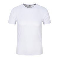 T-shirt à col rond en polyester et élasthanne à séchage rapide, impression par transfert thermique de logo personnalisé, uniforme d'équipe uni pour entreprise ou groupe
