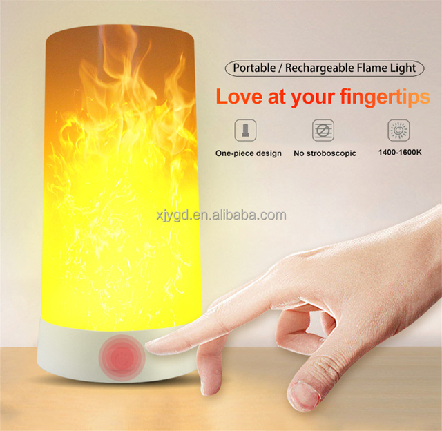 USB Rechargeable Flame Lamp with Magnetic Attachment Remote Control LED Flame Bulb Decorative Night Light