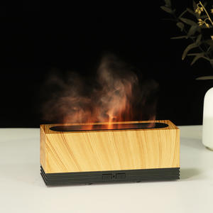 Humidificador de Aroma JCSY de 0.5L con Luz de Llama USB, Difusor para Hogar y Oficina, Blanco, Gris, con Acabado de Madera - Product Image 2