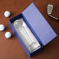 Trophée de golf en cristal de Guangzhou LOGO personnalisé, trophée vierge en cristal de boîte-cadeau