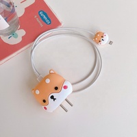 Mskwee Pelindung Kabel Data USB Pengisi Daya Kartun Lucu Lucu Silikon PVC untuk Aksesori Pengisi Daya Ponsel
