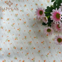 HAPPEAK Stretch Spandex Pointelle côtes tricot tissu personnalisé fleur impression Poly coton Pointelle tricoté tissu