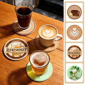 Posavasos de PVC Suave con Diseño de Cerveza <span class=keywords><strong>y</strong></span> <span class=keywords><strong>Café</strong></span>, Impermeable, Antideslizante, con Logotipo Personalizado, para Bar o <span class=keywords><strong>Restaurante</strong></span> - Product Image 5