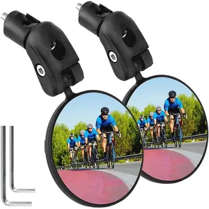 새로운 이미지 Ebike 거울 360 회전 와이드 앵글 접이식 핸들 바 백미러 자전거 다시 볼록 거울 자전거 액세서리