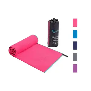 BESTOWER pink soft thin towels dry sand free towel custom microfiber suede sports towel