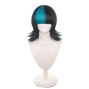 Perruque synthétique résistante à la chaleur Kirara <span class=keywords><strong>Hoshi</strong></span>, noire et bleue mélangée, longueur moyenne 40 cm, pour cosplay, vente en gros, anime Jujutsu Kaisen - Product Image 2