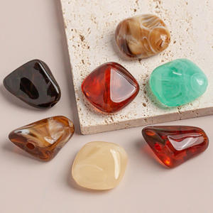 Colgantes de resina cuadrados y elípticos con agujero grande y agujero recto, dijes para ropa y trajes de baño, cuentas sueltas, accesorios de joyería DIY - Product Image 4