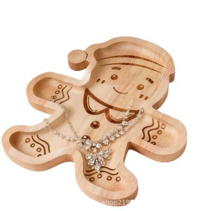Plateau en bois en forme d'homme en pain d'épices 20x18,5x1,5cm, plateau de service pour bonbons et collations de Noël, plateau à fromage pour fête - Product Image 5