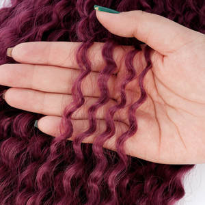 <span class=keywords><strong>Cheveux</strong></span> synthétiques à crocheter, ondulation d'<span class=keywords><strong>eau</strong></span> longue, couleur ombrée bordeaux, ondulation profonde, <span class=keywords><strong>bouclés</strong></span>, pour femmes noires - Product Image 5