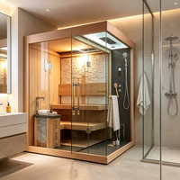 Sauna extérieur avec douche, chauffage au bois, sauna traditionnel à vapeur humide pour la maison, sauna sec intérieur, salle de vapeur humide