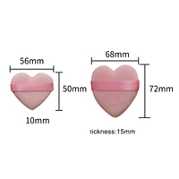 Zonyin Nouveauté Petite et Grande Poudre Compacte en Velours Doux en Forme de Cœur Rose pour le Maquillage