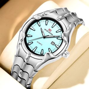 VA VA VOOM 2399 นาฬิกาข้อมือควอตซ์แท้ ดีไซน์หรูหรา ตัวเรือนสแตนเลสสตีล สไตล์ธุรกิจ หน้าปัดขนาดใหญ่ ดีไซน์สร้างสรรค์ แฟชั่นสำหรับผู้ชาย - Product Image 2