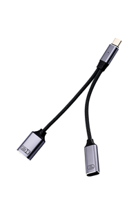 Adaptador YZNRR 2 en 1 de Tipo-C a USB-A, Carga Rápida PD 100W, Conector OTG de Audio, <span class=keywords><strong>Cargador</strong></span> de Auriculares USB C, DC para Teléfono - Product Image 4