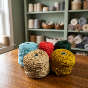 Cordón de Macramé de una Sola Hebra, 100% Algodón Recubierto, 4mm de Diámetro, Ecológico, para Bolsas y Prendas, Surtido de Colores en Conos - Product Image 2