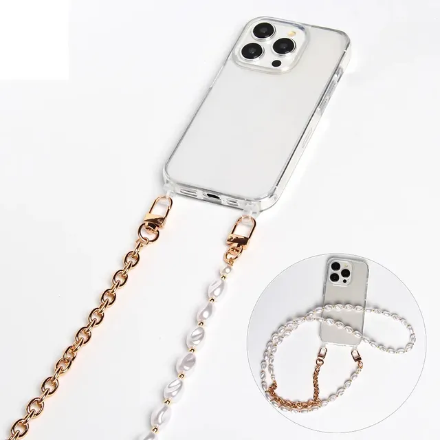 Luxury Acrylic Crossbody Lanyard Necklace Phone Case Customized Logo 120cm Length for 11/12/13/14/15/16/17 Pro Max Sports