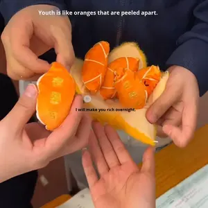 Réaliste Singlehood Internet célébrité ours en peluche poupée porte-clés soulagement du Stress sucre Orange pendentif jouet pour cadeau - Product Image 4