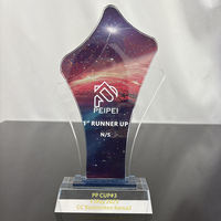 Trophée en cristal en forme de fleur avec gravure laser 3D créative, impression UV, trophée en cristal pour les récompenses annuelles des employés d'entreprise