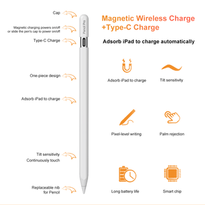 Rejet <span class=keywords><strong>de</strong></span> la paume en métal du stylet capacitif magnétique sans fil pour <span class=keywords><strong>iPad</strong></span> Air 11 & 13 pouces (M2) 2024 2025 - Product Image 3
