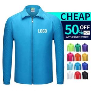 New Fashion 100%Polyester <b>Jackets</b> Men's Windbreaker <b>Jackets</b> for <b>Workers</b> or Volunteer Zipper Stand Collar <b>Jackets</b> - Product Image 4