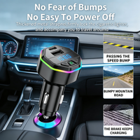 Adaptateur de chargeur de téléphone avec écran numérique G44/lumière LED colorée pour station de charge PD/USB, chargeur de voiture sans fil, appels mains libres