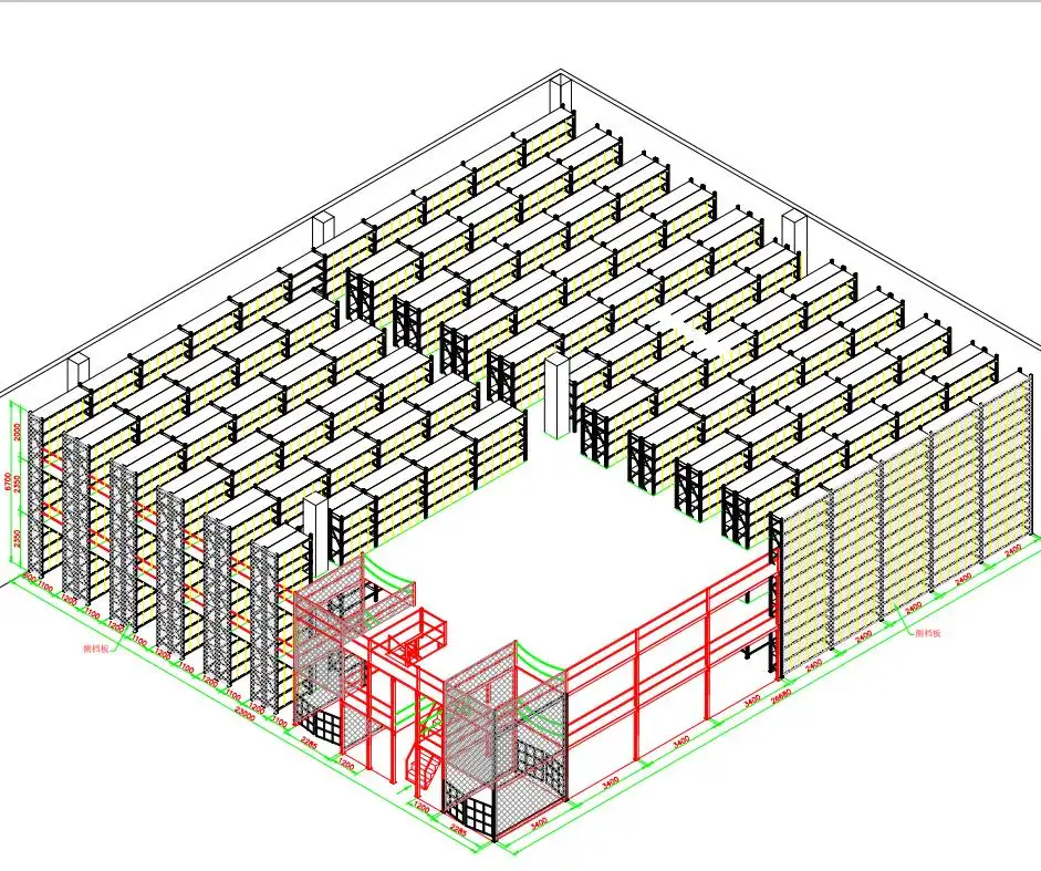 Mezanino plataforma racking armazém industrial aço mezanino piso escada multi piso sótão racking montado mezanino