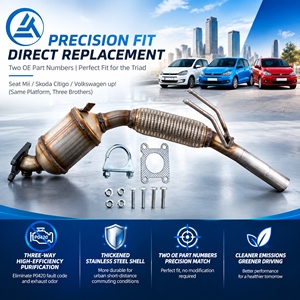 Convertisseur catalytique compatible avec Seat Mii Skoda <span class=keywords><strong>Citigo</strong></span> 1S0253053BX 1S0253053X - Product Image 1