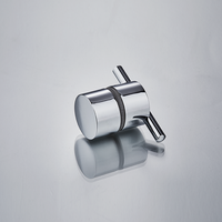 Poignée de porte de douche en alliage de zinc chromé poli, levier en T pour porte en verre, pour enclos sans cadre de 8 à 12 mm