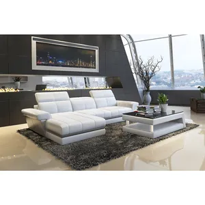 Sofa Putih Bentuk L Mebel Ruang Tamu Sofa Set Kulit