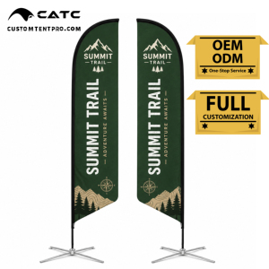 ธงขนนกแบบกำหนดเอง CATC (ผ้าถักวาร์ปนิท 110 กรัม เสาอะลูมิเนียมอัลลอย) |   ป้ายโฆษณาสำหรับกิจกรรมตั้งแคมป์และเดินป่ากลางแจ้ง |   ธงชาติเต็มรูปแบบ - Product Image 1