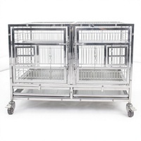 Grande volière extérieure durable en acier inoxydable, spacieuse, de style classique et luxueux, pour oiseaux, cage de transport pour animaux de compagnie