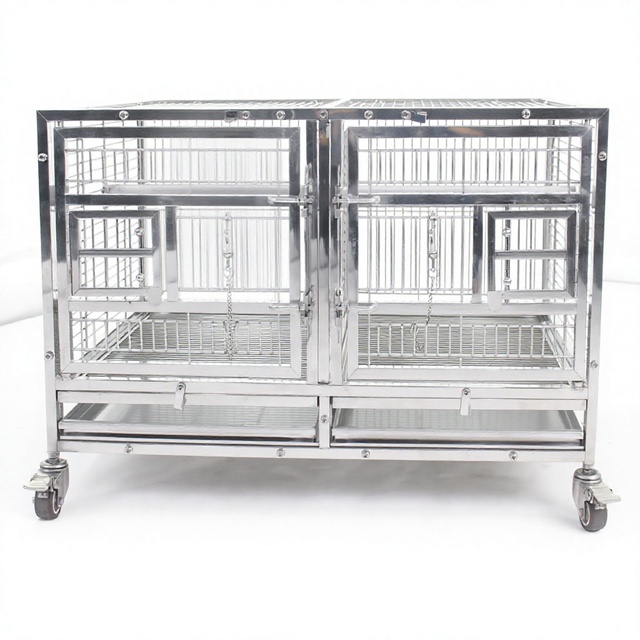 Large Outdoor Durable Stainless Steel Birdcage Spacious Luxury Classic Style Bird Villa Pet Cage Design