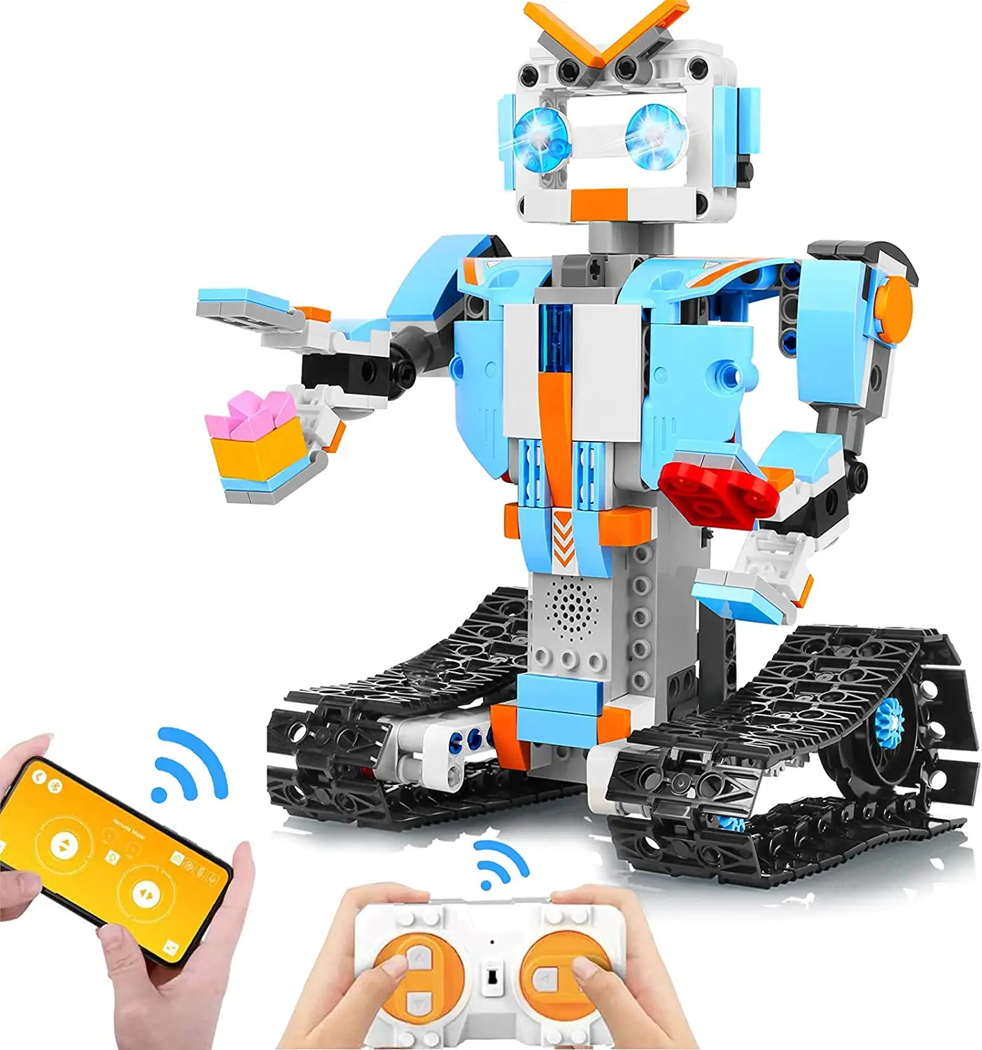 Building Block RC Robot Toys Kits , Remote & APP Control Robot Snap Together Engineering Kits STEM Building Toys For Kids