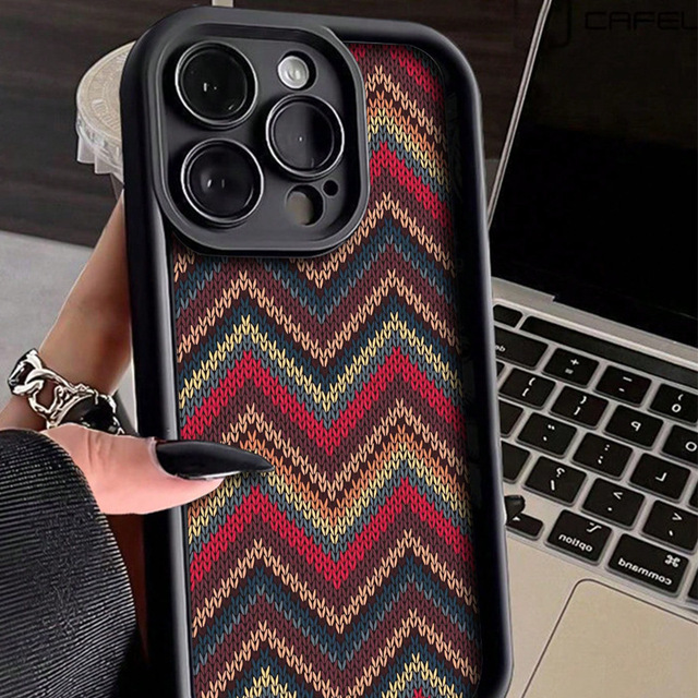 For 11/12/13/14/15/16 Pro Max Colorful Knitted PET Design TPU Shockproof Sports RUIZHILONG Brand Factory Price Mobile Phone Case