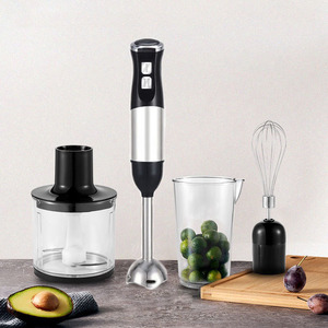 Procesador de alimentos portátil, licuadora de acero inoxidable 4 en 1, exprimidor eléctrico, máquina para hacer purés con batidor y accesorio picador - Product Image 1