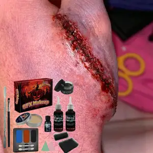 KHY Scar Wax Blood Kit Makeup Skin Nose Halloween Special Effects Stage Face Body Paint Wound Scar Wax SFX Makeup Set