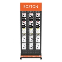 Rak Display Ponsel Portabel Modern Universal untuk Toko Ritel, Stand Display Aksesoris Logam dengan Pengait Gantungan