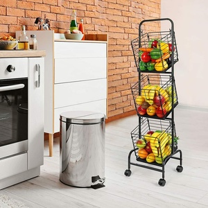 Multipurpose Kitchen <strong>Fruit</strong> and Vegetable Storage Rack Organizer Snack Food Drink Spice Bottle Towel Metal Basket <strong>Display</strong> Stand - Product Image 6