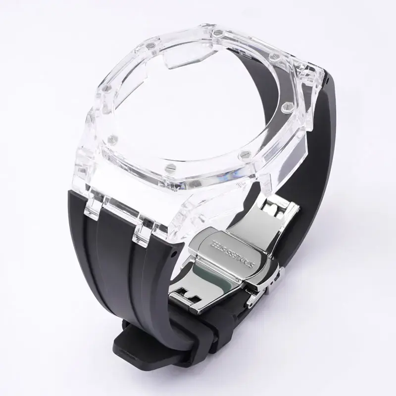 Thời Trang Thay Thế Cao Su Cổ Tay Watch Trường Hợp Ban Nhạc Dây Đeo Cho Casio G Sốc Ga 2100 Đồng Hồ Ga2100 Dây Đeo Với Bướm Khóa