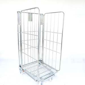 Drie Zijden Demontabel Logistieke Industriële Opslag Magazijn Draad Mesh Opvouwbare <span class=keywords><strong>Roll</strong></span> <span class=keywords><strong>Trolley</strong></span> - Product Image 5