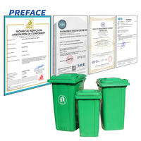 Tempat Sampah Plastik Anti UV Beroda 120L untuk Area Publik dengan Pegangan Ergonomis dan Tutup