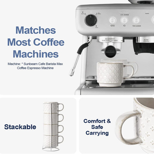 Tasses à café Cappuccino en céramique blanche arctique avec soucoupes pour Au Lait Double shot Latte Cafe <span class=keywords><strong>Mocha</strong></span> <span class=keywords><strong>Tea</strong></span> - Product Image 5