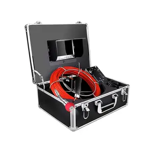 7" Monitor Sewer Pipe Inspection Video Camera 30M Length IP68 HD 1000TVL Camera With 12PCS LED Lights