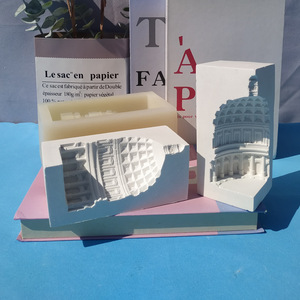Panteón cemento estantería molde yeso aromaterapia edificio estante <span class=keywords><strong>libro</strong></span> pila pantalla cúpula decoración silicona molde - Product Image 2