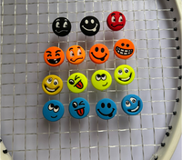 Amortisseur de choc personnalisé pour raquette de padel en caoutchouc avec visage souriant, haute élasticité, logo personnalisé