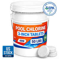 Tablettes de traitement de l'eau de piscine de 3 pouces, marque privée OEM, seau de 50 lb
