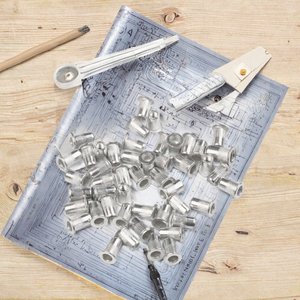 200 Uds aluminio M3 M4 M5 <span class=keywords><strong>M6</strong></span> Tuercas de remache acabado Chapado en zinc juego ciego Nutserts e inserto roscado Nutsert Cap cabeza plana Nutserts - Product Image 3