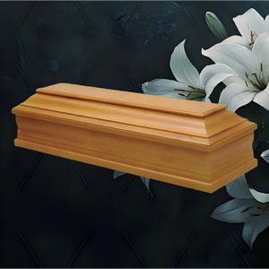 Гроб из массива дерева в европейском стиле, экологичный, биоразлагаемый, для младенцев и взрослых, с возможностью индивидуального дизайна - Product Image 3
